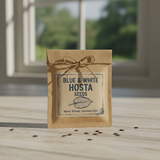 Blue & White Hosta seed packet bag