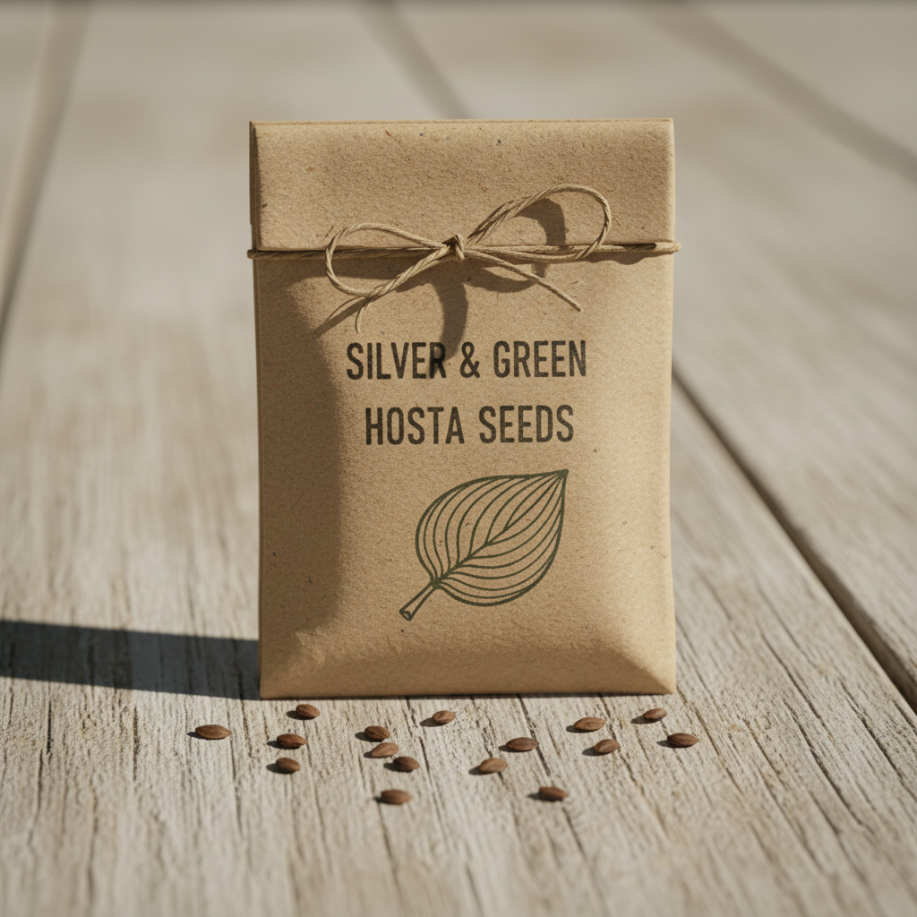 Silver & Green Hosta seed packet bag