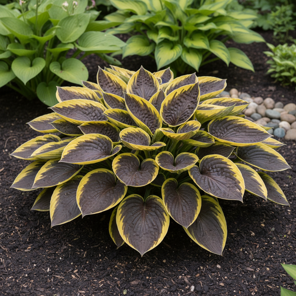 Chocolate & Gold Hosta side view