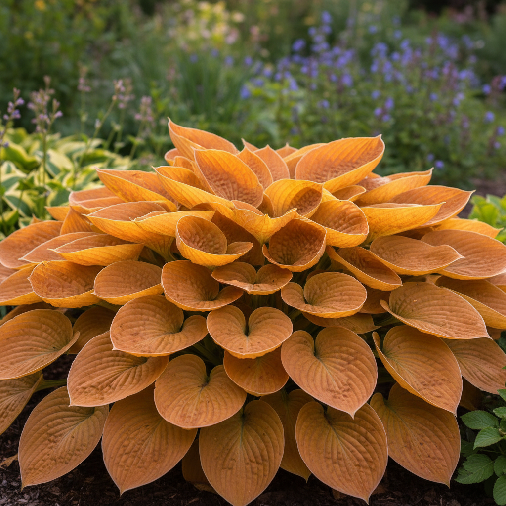 Sunset Orange Hosta side view