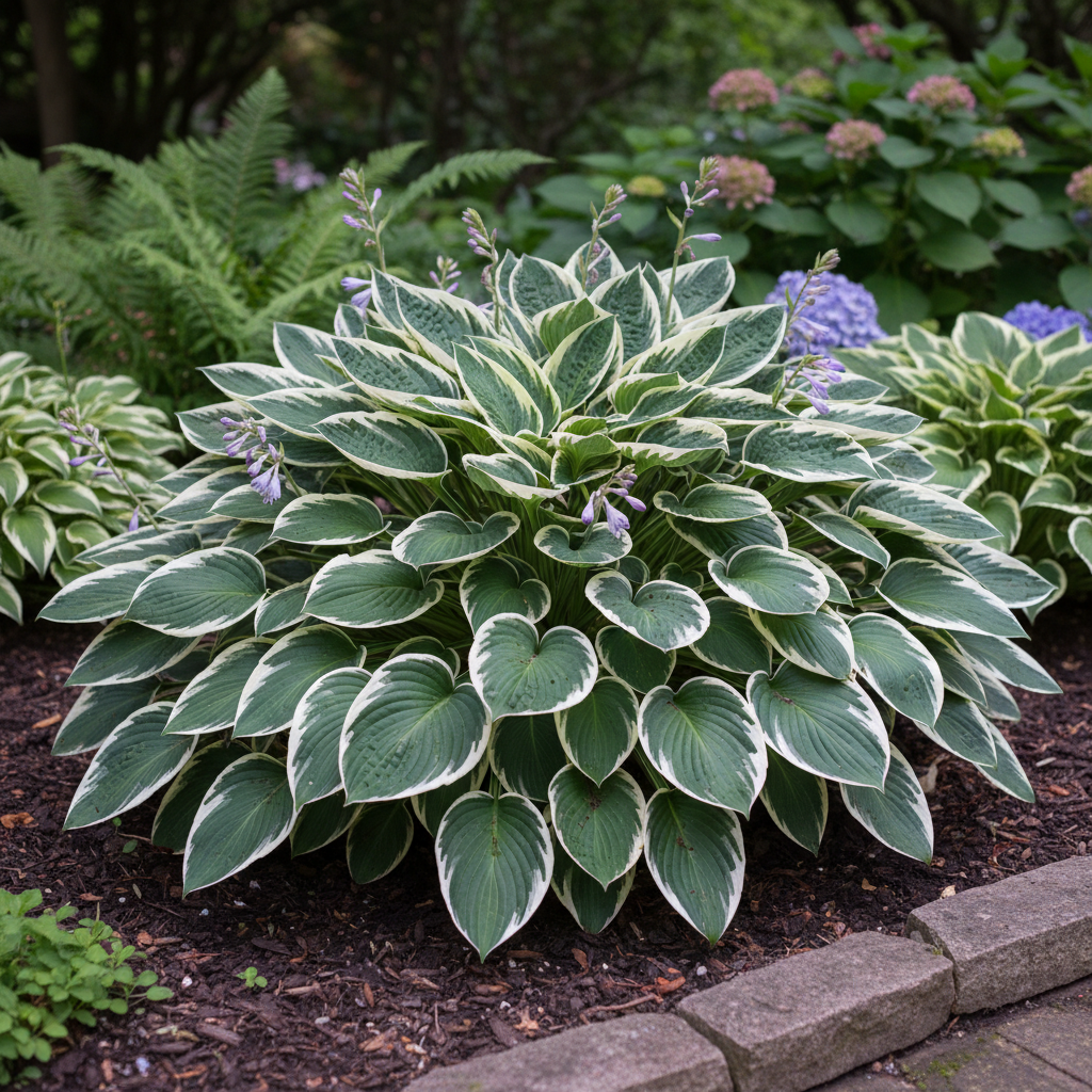 Blue & White Hosta side view